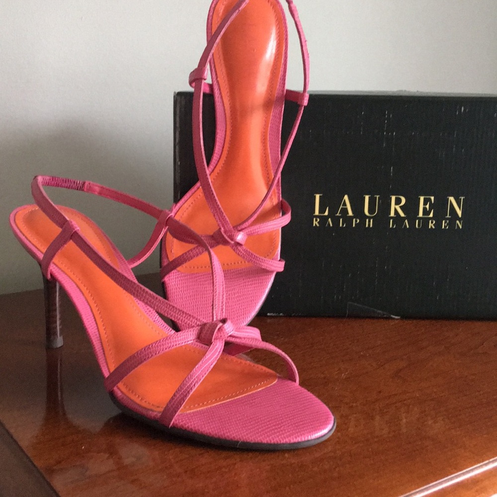 Lauren Ralph Lauren Pink and Orange Heels Sandals